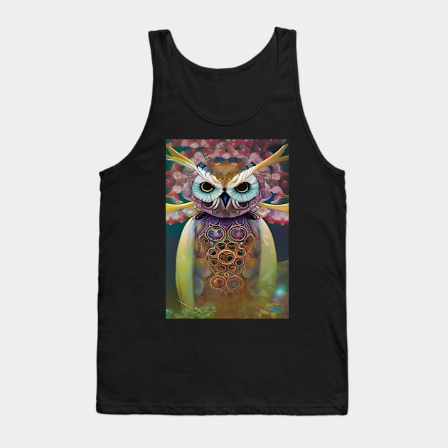 Art deco bird a cute magical owl Tank Top by ZiolaRosa